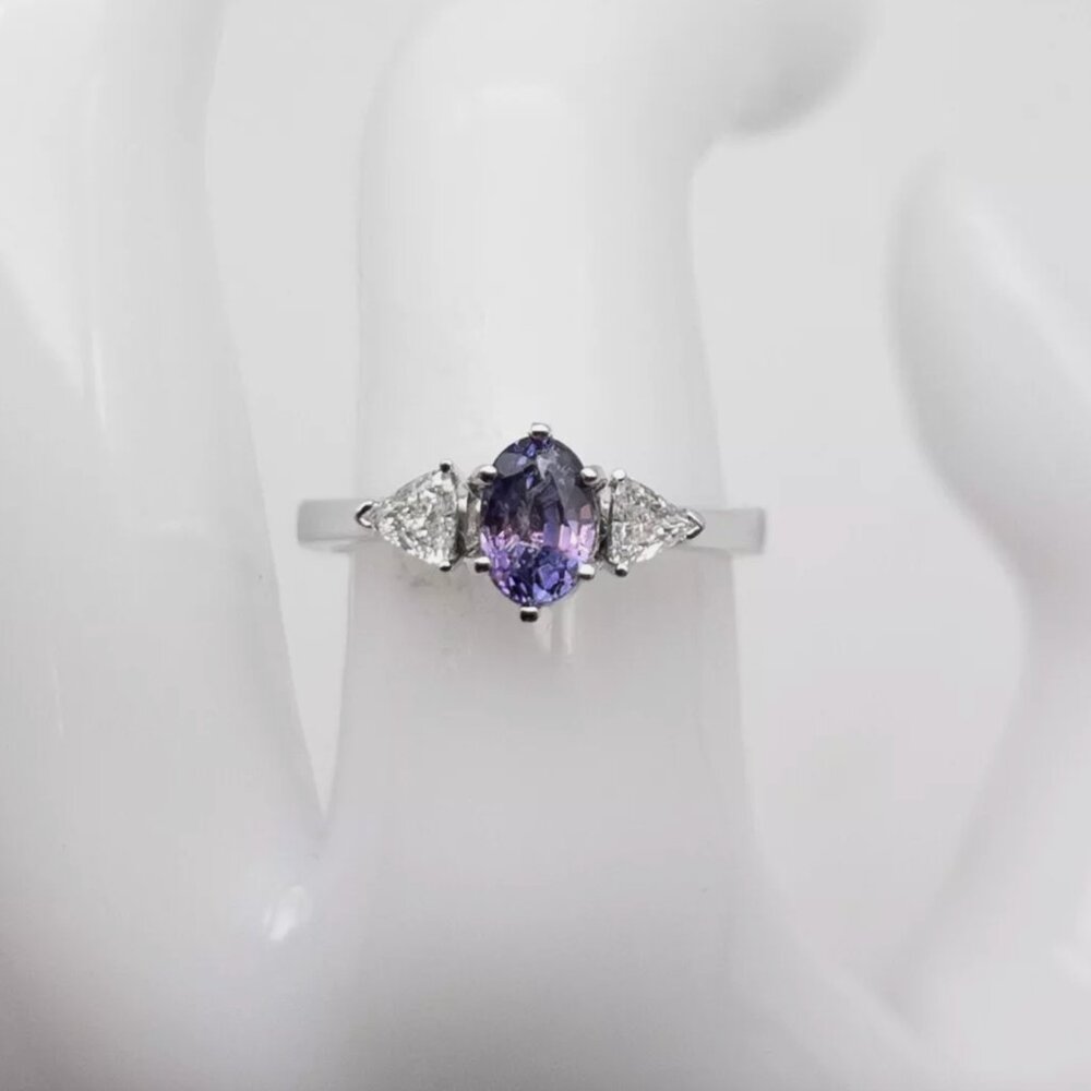 1.60ct CERTIFIED Purple Sapphire 14k White Gold